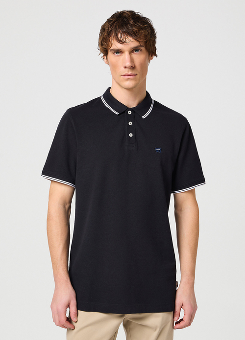 Meska Koszulka Polo Wrangler Polo Shirt Black - 112350404