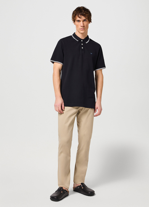 Meska Koszulka Polo Wrangler Polo Shirt Black - 112350404