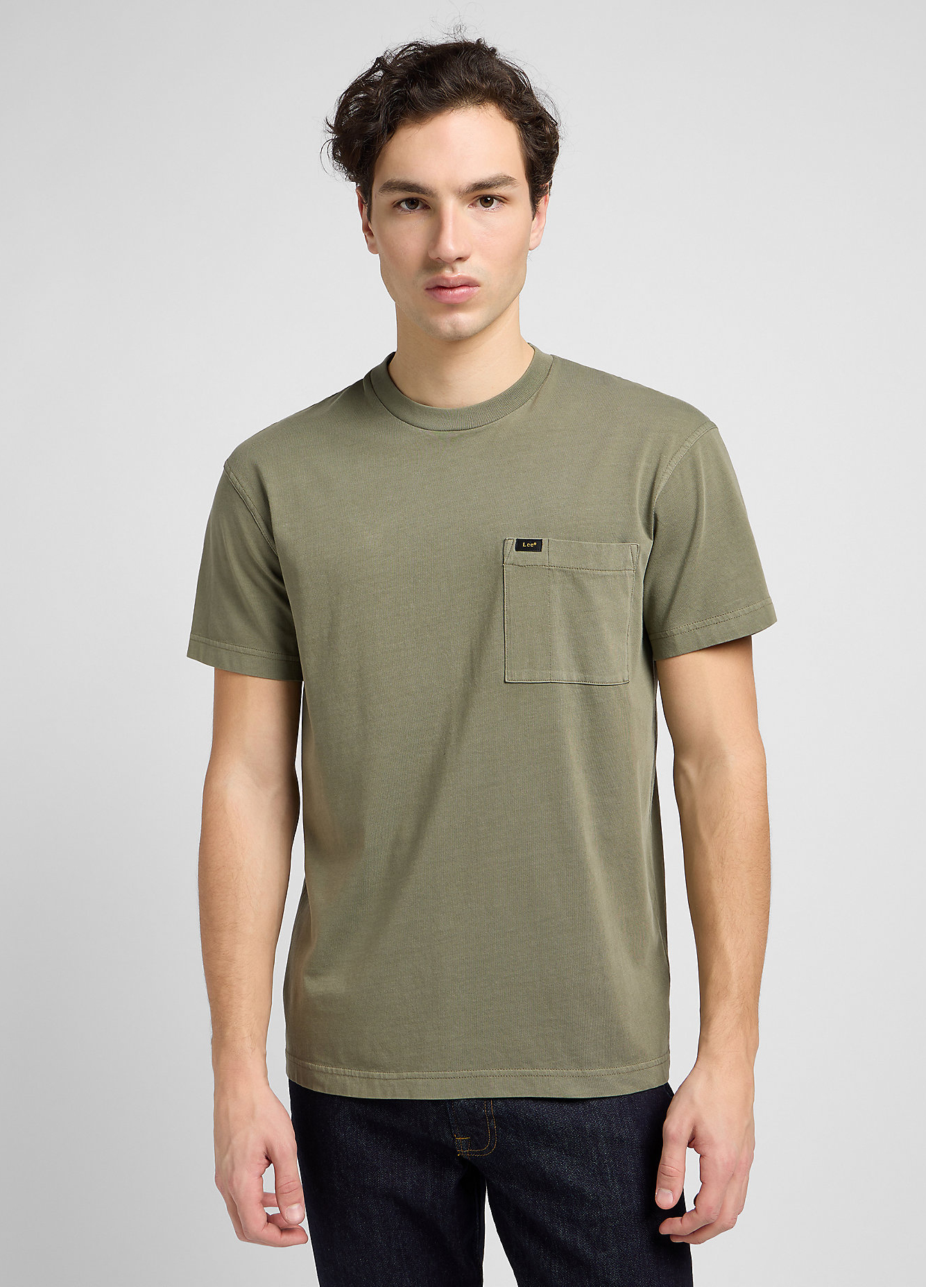 Meski T Shirt Lee Relaxed Pocket Tee Olive Grove