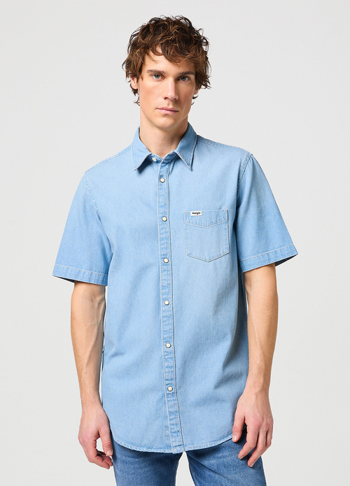 Wrangler® Short Sleeve One Pocket Shirt - Light Stone