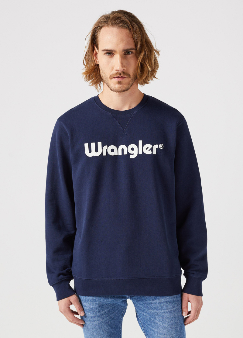 Meska Bluza Wrangler Logo Crew Sweat Navy - 112350539