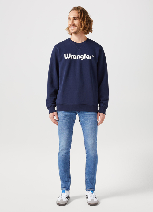 Mska Bluza Wrangler Logo Crew Sweat Navy - 112350539