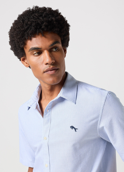 Wrangler® Oxford Shirt - Blue Stripe