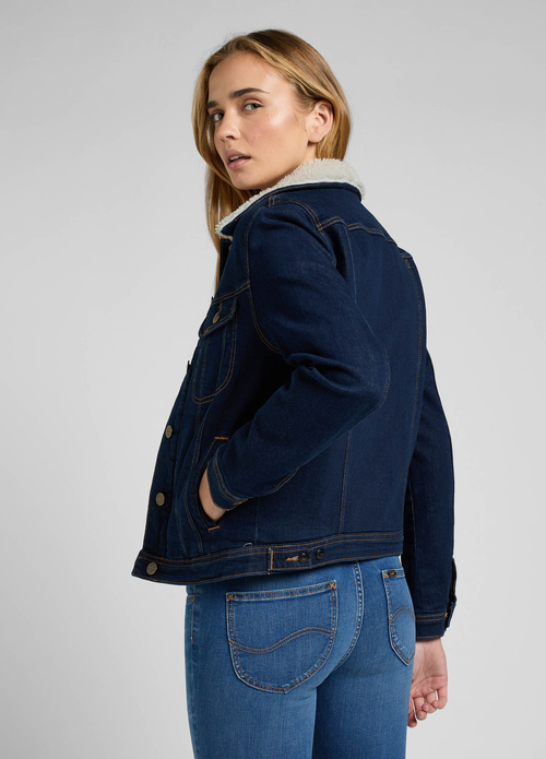 Damska Kurtka Dzinsowa Lee Sherpa Rider Jacket Rinse - L54VVM36