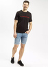 Cross Jeans Tshirt C Neck Logo Black 020 - 15929-020