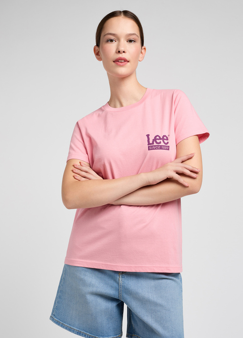 Lee Small Logo Tee Peony Pink - 112351131