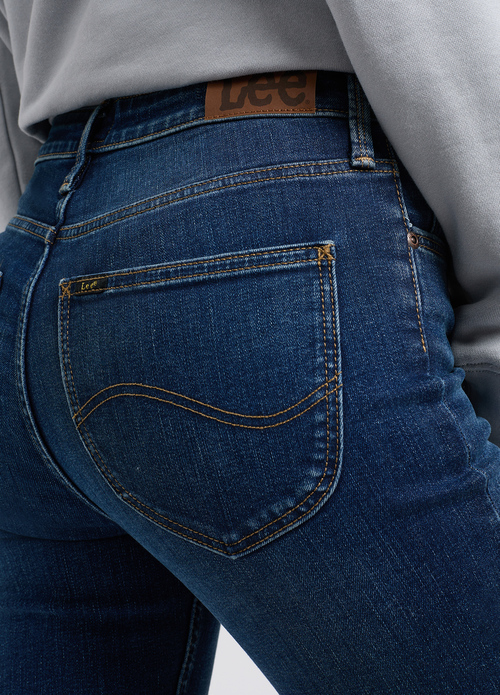 Damskie Spodnie Dzinsowe Lee Elly Dimensional Blue - 112351122