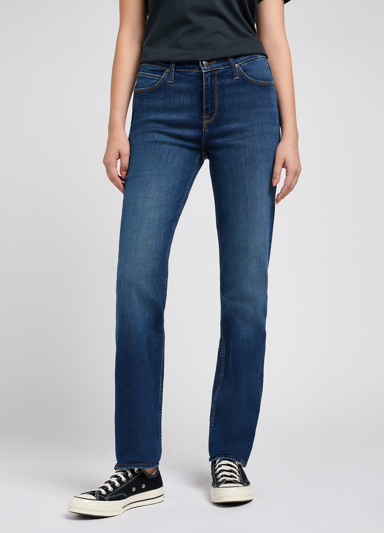 Damskie Spodnie Dzinsowe Lee Marion Straight A Dark Turn - 112351189