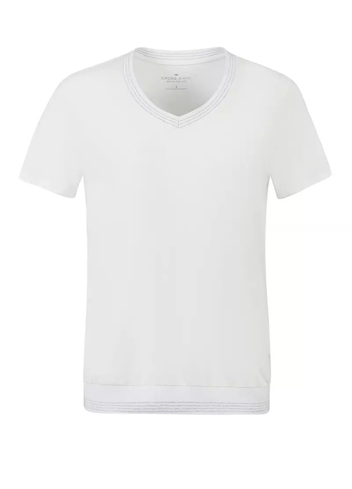 Cross Jeans® T-shirt C-Neck - Ecru (028)