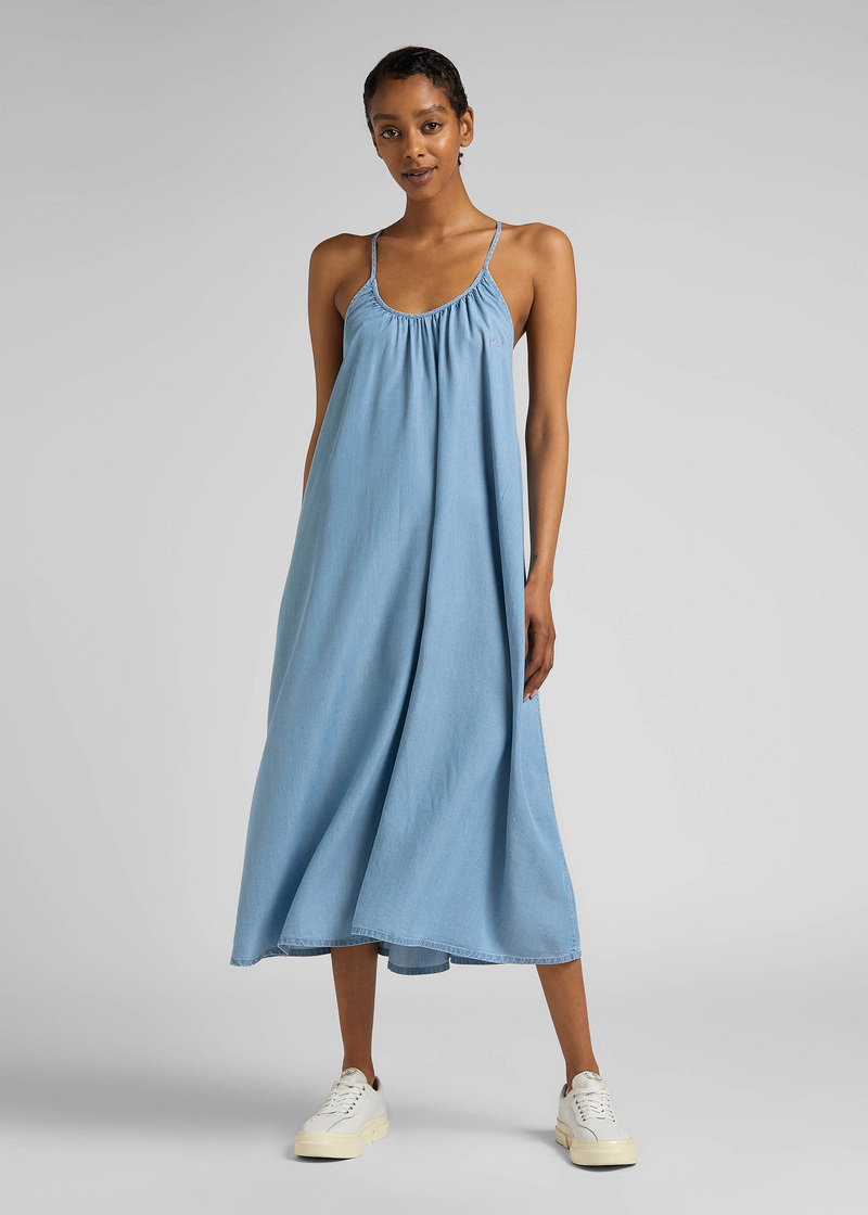 Sukienka Dzinsowa Lee High Summer Dress Arctic Ice - L50KTSUW