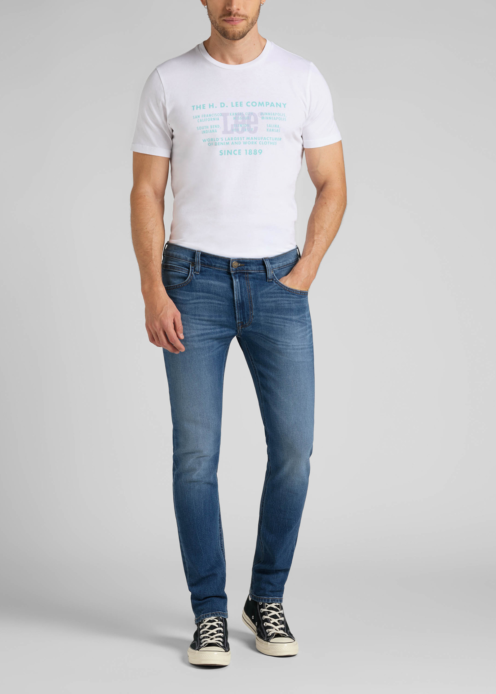 Meskie Spodnie Dzinsowe Lee Luke Fresh - L719AKIG