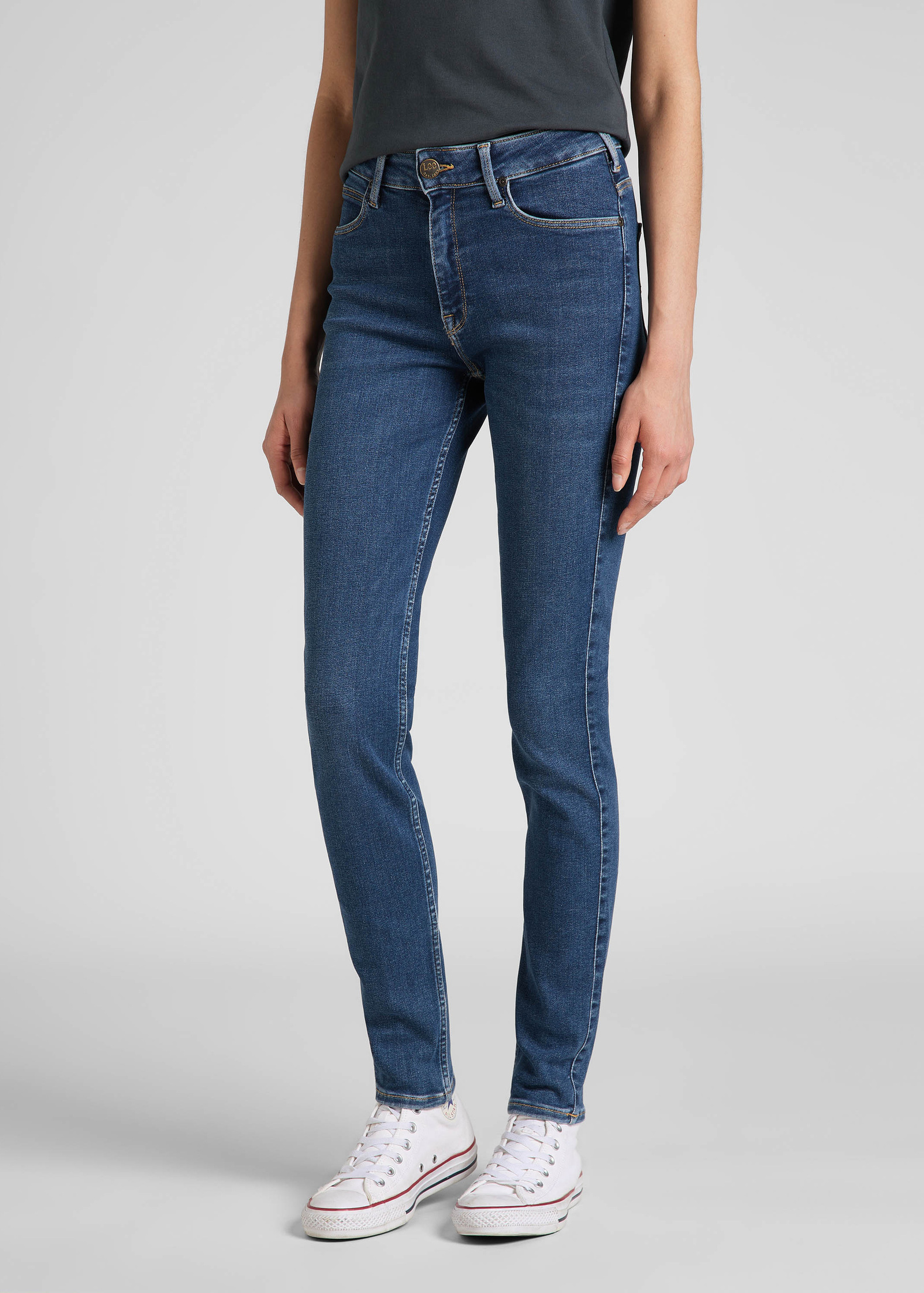 Damskie Spodnie Dzinsowe Lee Foreverfit Dark Subtle Worn - L32SOVPE