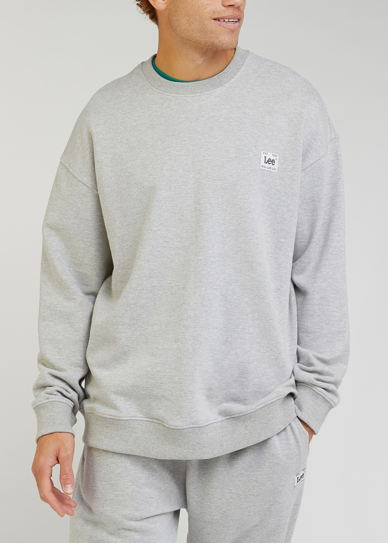 Lee Core Loose Sweatshirt Sharp Grey Mele - L84VFX03