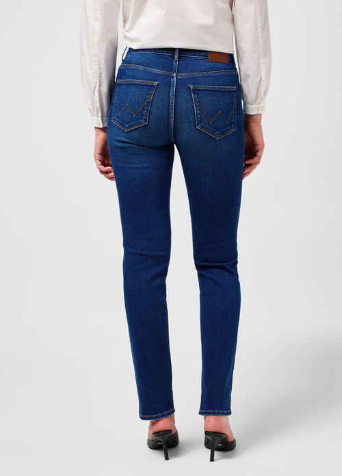 Damskie Spodnie Dzinsowe Wrangler Straight Famous - 112350329