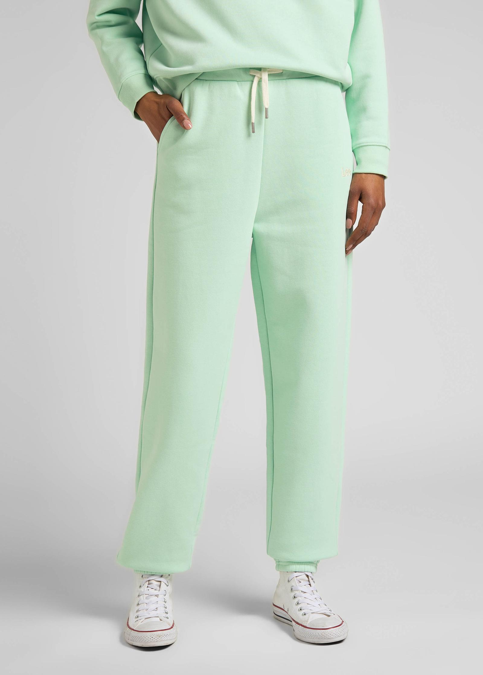 Damskie Spodnie Dresowe Lee Relaxed Sweatpants Seaglass - L32MLJ40