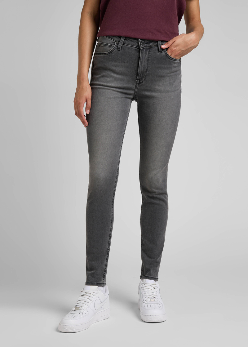 Damskie Spodnie Dinsowe Lee Scarlett High Storm Grey - L626YGCX