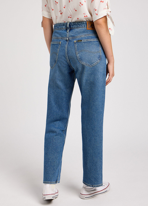 Damskie Spodnie Dzinsowe Lee Rider Classic Mid Wash - 112348951