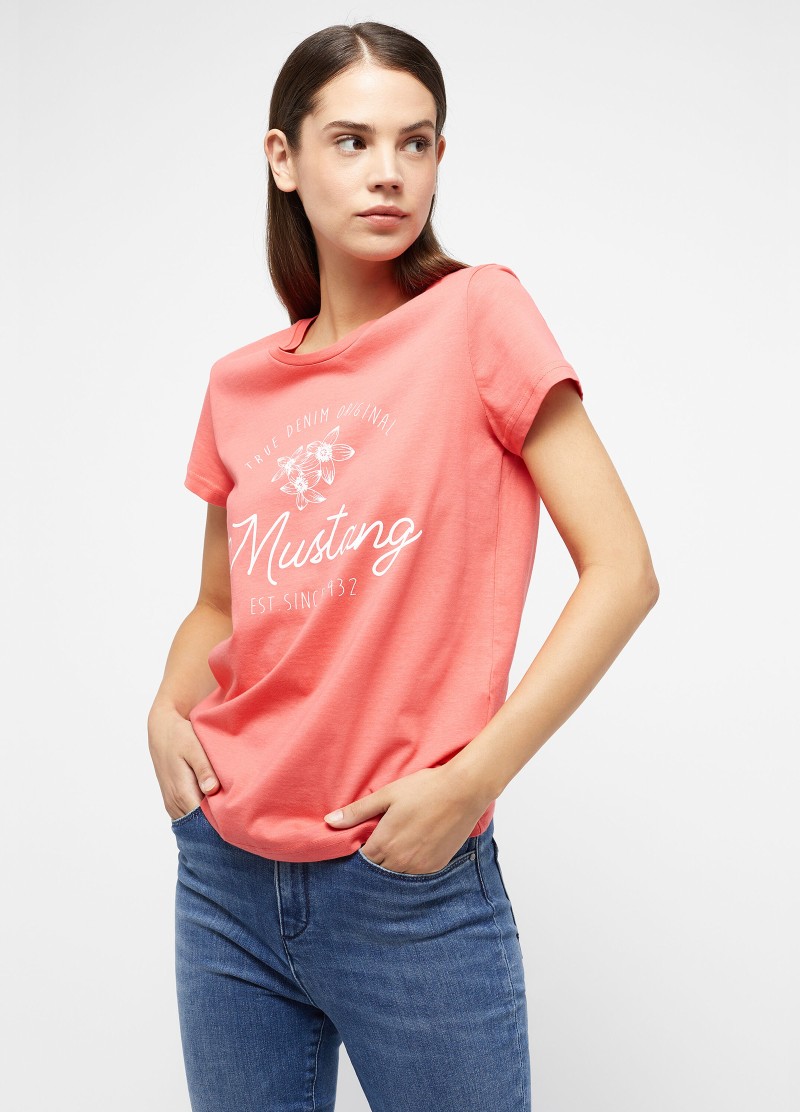 Damski T Shirt Mustang Jeans Style Alina C Print Rose Of Sharon - 1012710-7246