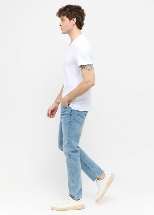 Mski T Shirt Mustang Jeans Amado V Neck 2 Pack General White - 1014664-2045