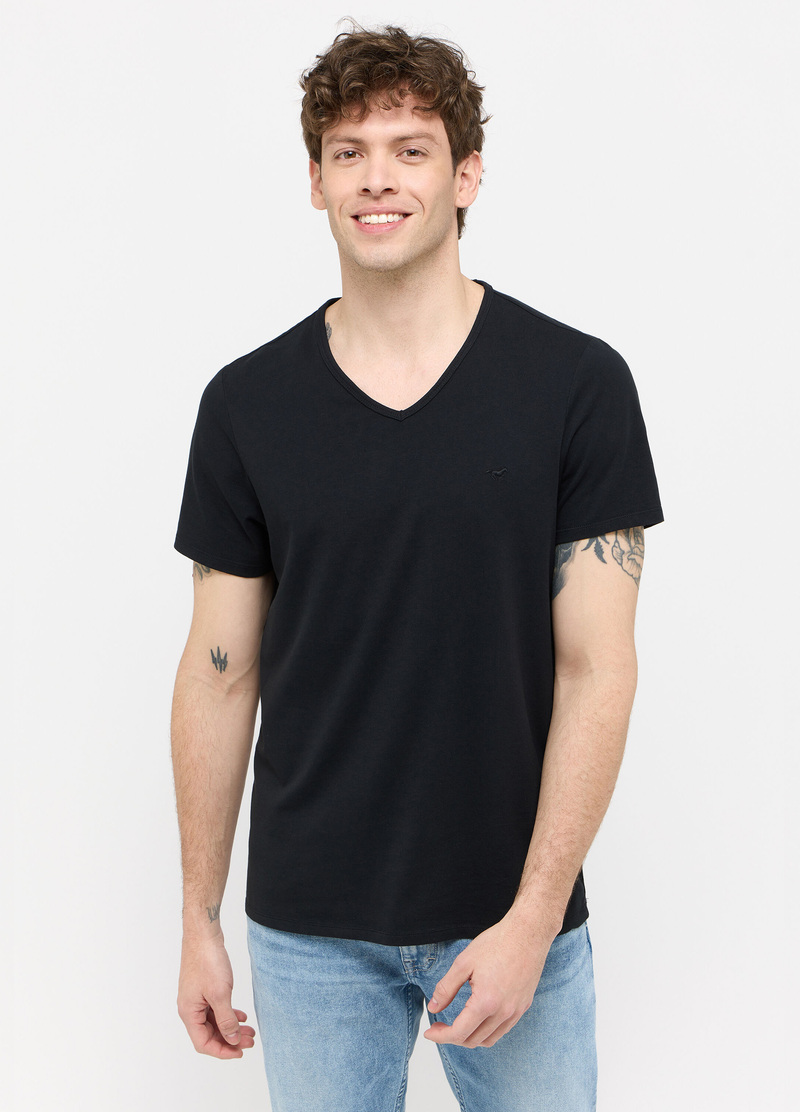 Meski T Shirt Mustang Jeans V Neck Amado 2 Pack Black - 1014664-4142