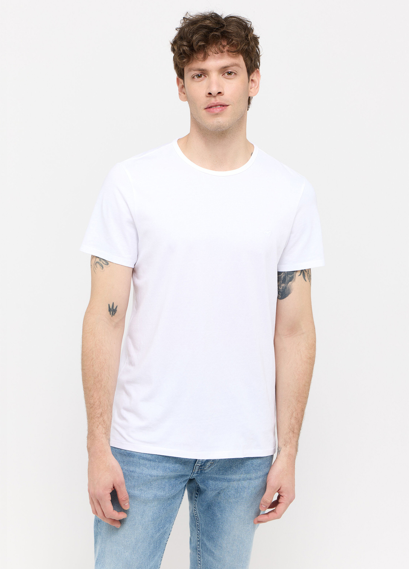 Meski T Shirt Mustang Jeans Allen 2 Pack White - L880BL01