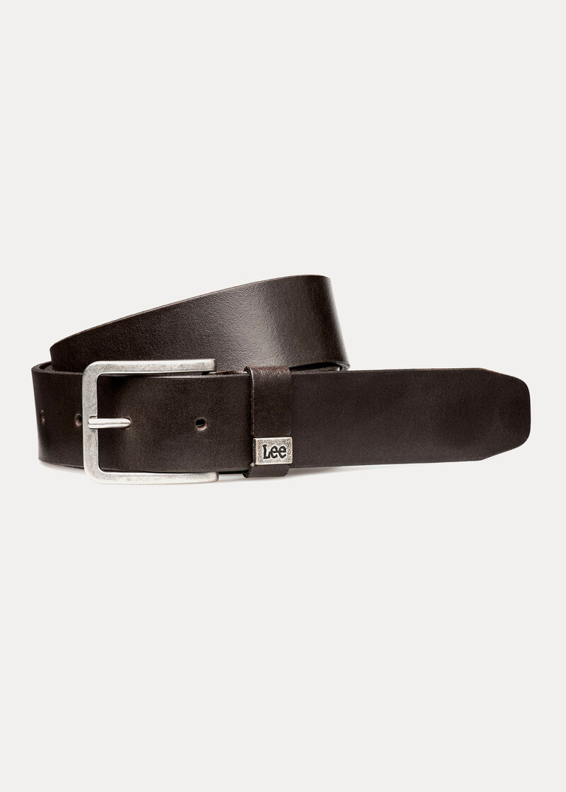 Pasek Meski Lee Small Logo Belt Dark Brown - LA035301