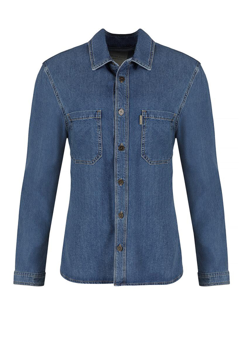 Cross Jeans Denim Shirt Mid Blue 005 - A-218-013