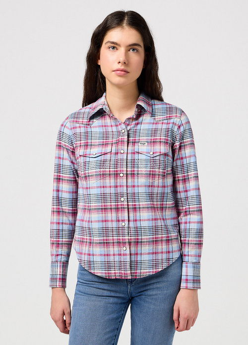 Wrangler® Western Shirt  - Violet Quartz Check