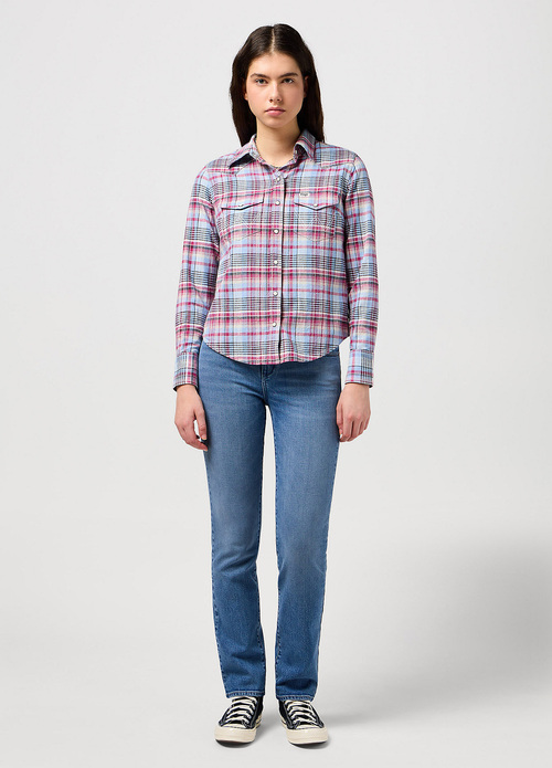 Wrangler® Western Shirt  - Violet Quartz Check