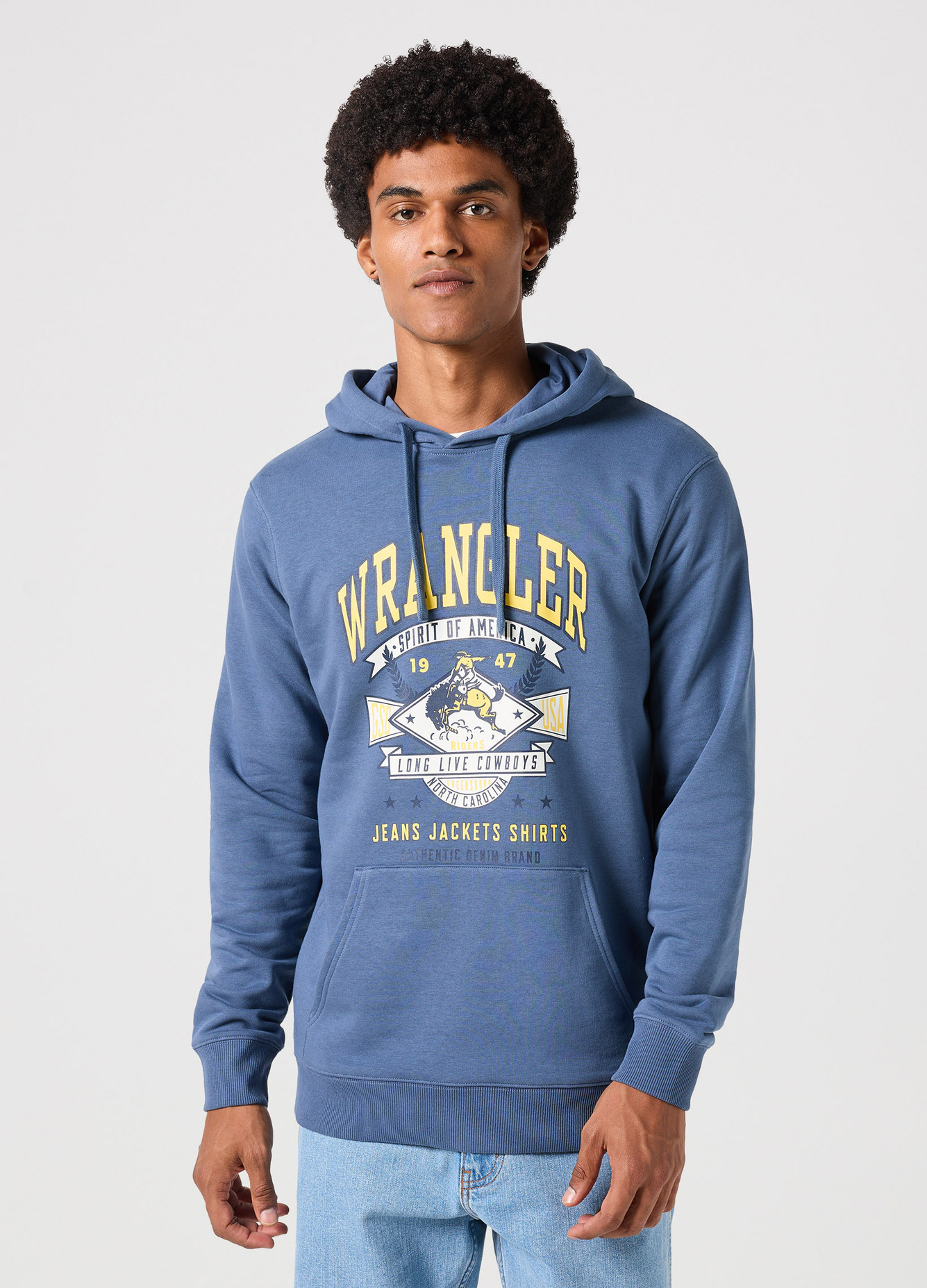 Meska Bluza Wrangler Graphic Hoodie Vintage Indigo - 112351252