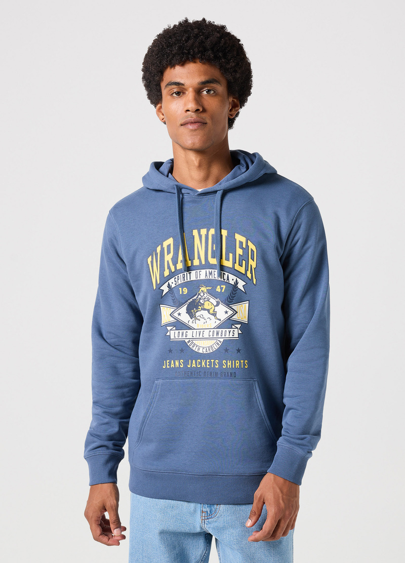 Meska Bluza Wrangler Graphic Hoodie Vintage Indigo - 112351252