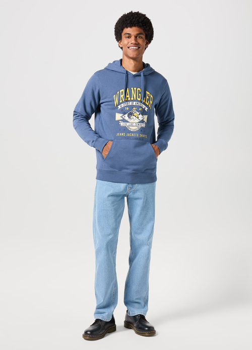 Meska Bluza Wrangler Graphic Hoodie Vintage Indigo - 112351252