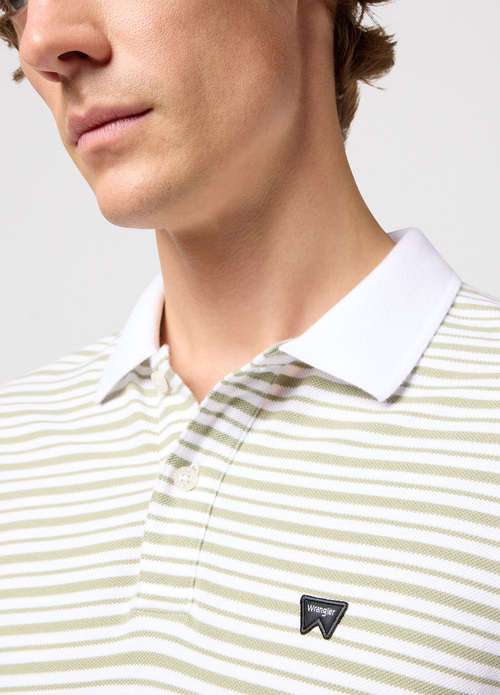 Wrangler® Short Sleeve Stripe Polo Tee - Teaf Leaf