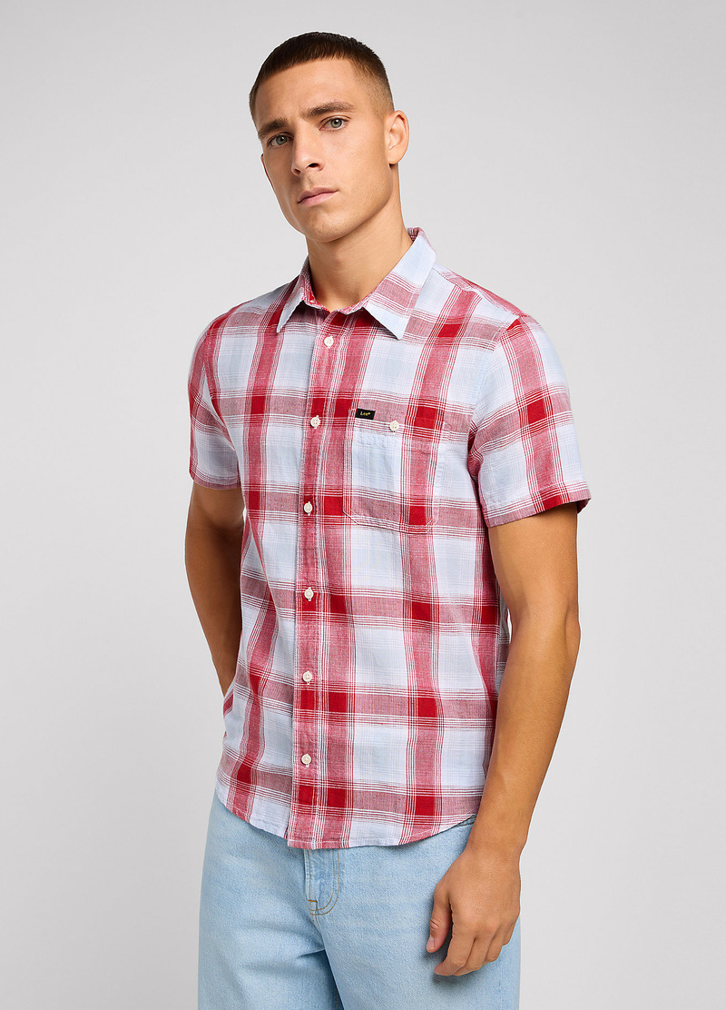 Mska Koszula Materiaowe Lee Leesure Shirt Garnet Check - 112349346