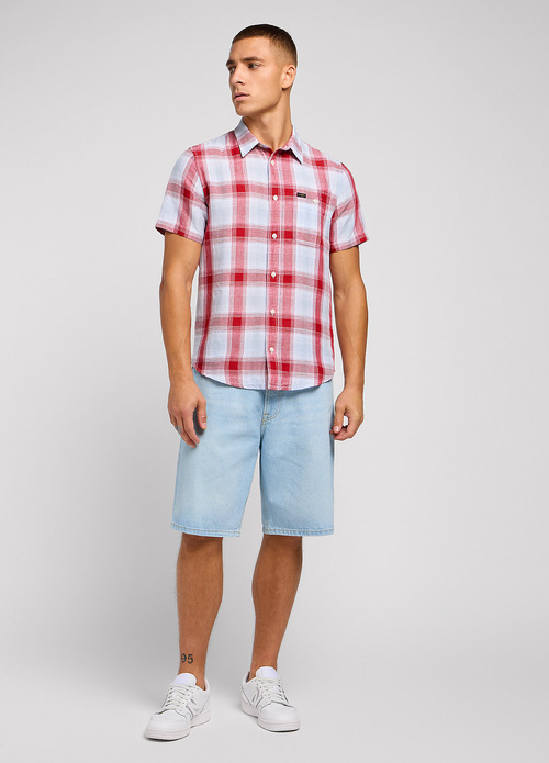 Mska Koszula Materiaowe Lee Leesure Shirt Garnet Check - 112349346