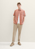 Tom Tailor Short Sleeve Shirt Orange Multicolour Check - 1040458-35372