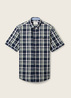 Tom Tailor Short Sleeve Shirt Navy Base Check - 1040458-35389