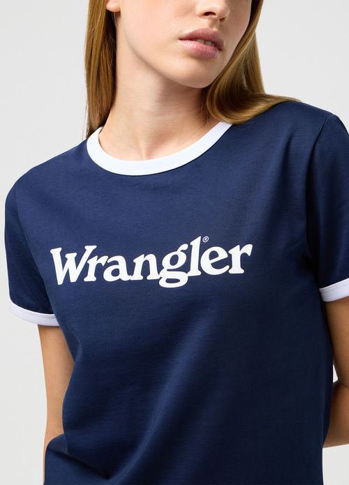 Wrangler Ringer Tee Navy - 112352959