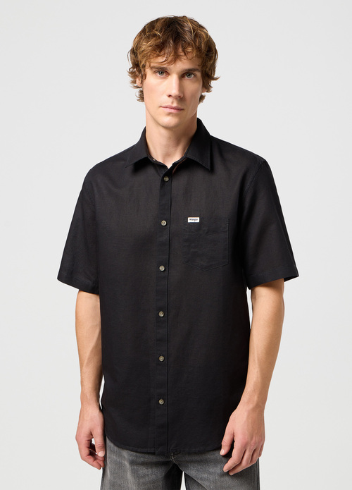 Wrangler Short Sleeve One Pocket Shirt Black Beauty