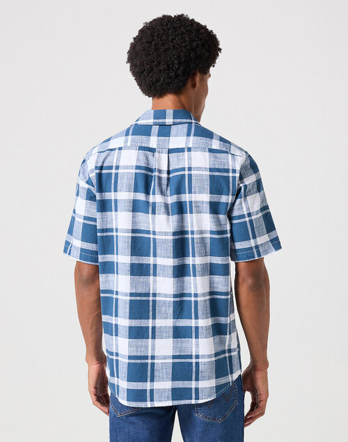 Wrangler® Short Sleeve One Pocket Shirt - Blue