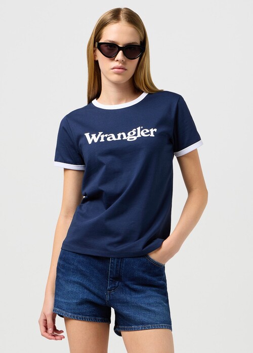Wrangler Ringer Tee Navy - 112352959