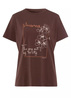 Cross Jeans Flower T Shirt C Neck Brown 025 - 56049-025