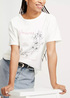 Cross Jeans Flower T Shirt C Neck Ecru 028 - 56049-028