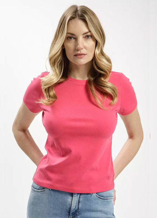 Cross Jeans® T-shirt C-Neck - Dark Pink (048)