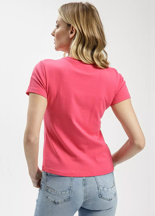 Cross Jeans T Shirt C Neck Dark Pink 048 - 56091-048
