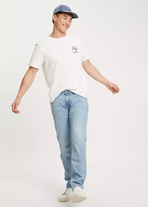 Cross Jeans T Shirt C Neck Ecru 028 - 15908-028