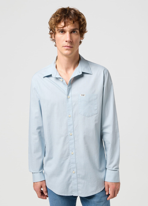 Wrangler One Pocket Shirt Blue Fog - 112351333