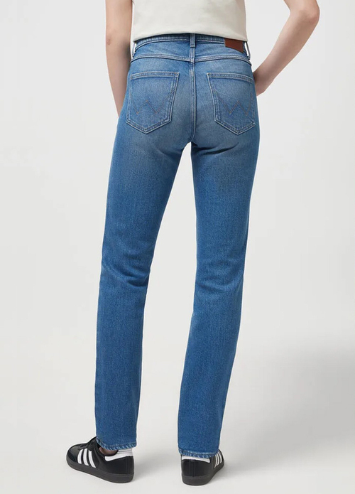 Damskie Spodnie Dzinsowe Wrangler Slim Mid Wash - 112351744
