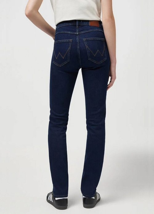 Damskie Spodnie Dzinsowe Wrangler Slim Dark Wash - 112352574