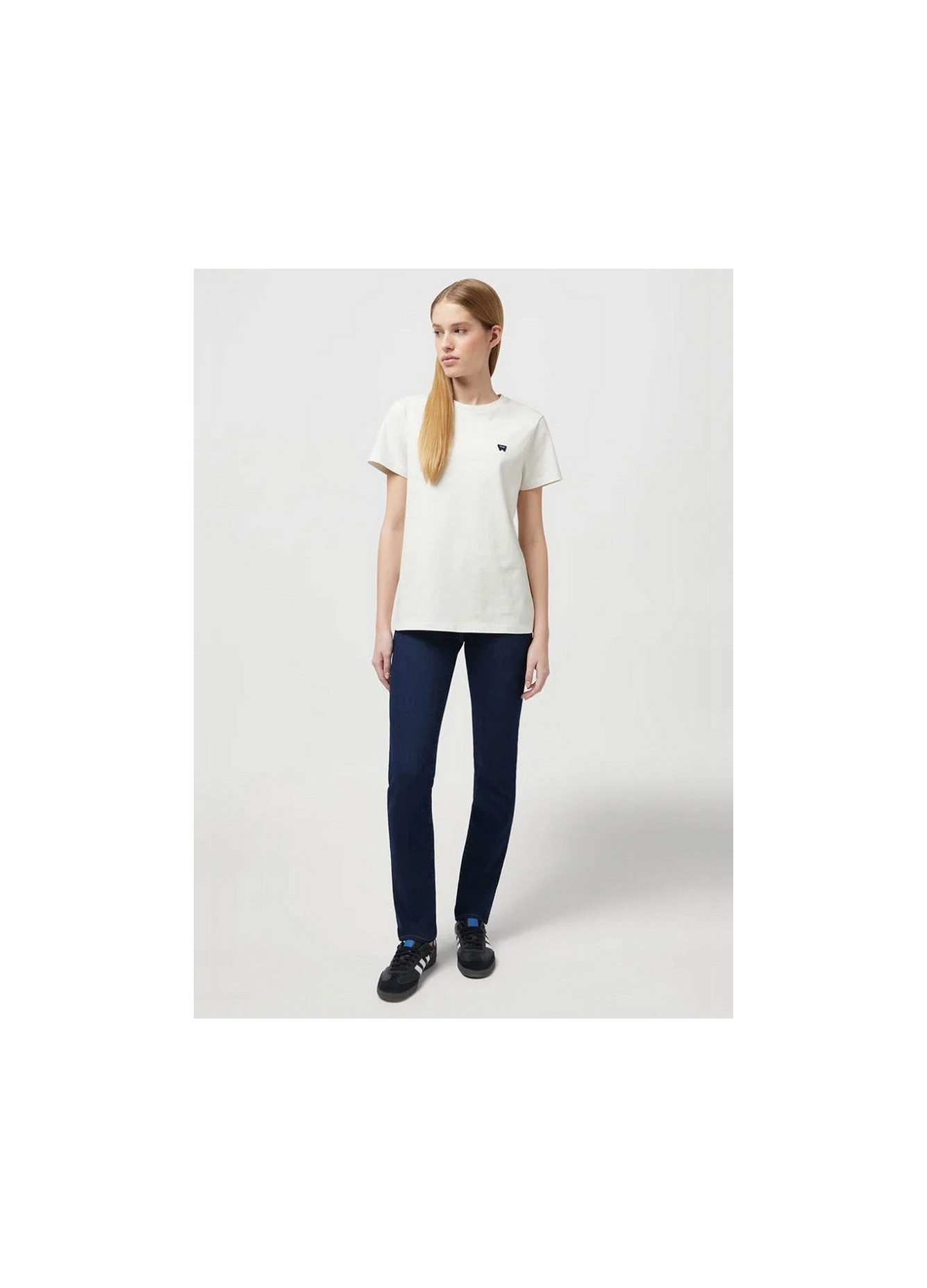 Damskie Spodnie Dzinsowe Wrangler Slim Dark Wash - 112352574